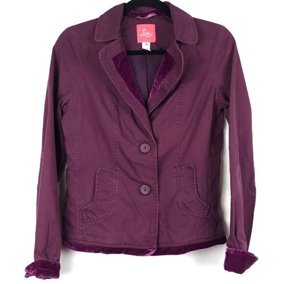 Lux Eggplant Double Button Closure Blazer Medium - Picture 1 of 8